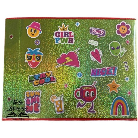 Carpeta Nº 5 HOLOGRÁFICA  con funda protectora PVC Rexon GIRL PWR