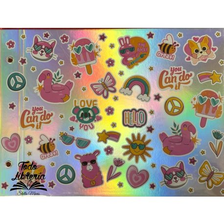 Carpeta Nº 5 HOLOGRÁFICA  con funda protectora PVC Rexon YOU CAND DO
