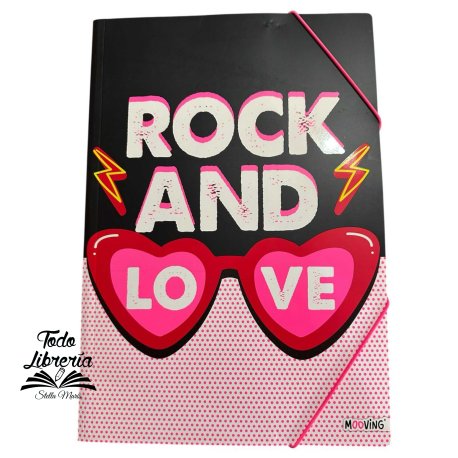 Carpeta 3 solapas con elástico MOOVING ROCK AND LOVE