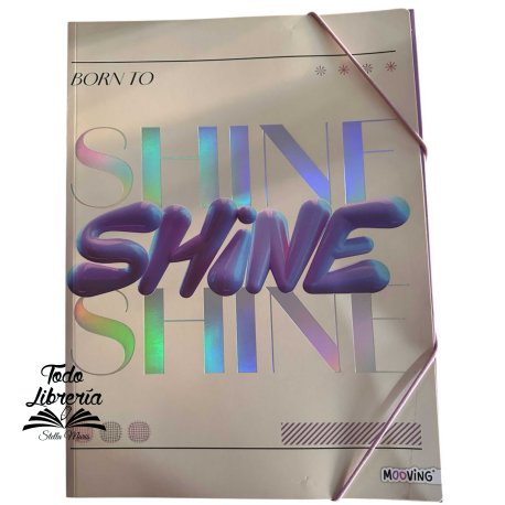 Carpeta 3 solapas con elástico MOOVING  SHINE