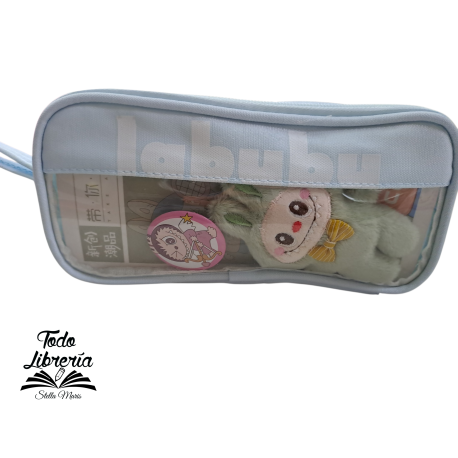 CARTUCHERA 2 CIERRES CON MUÑEQUITOS  LABUBU