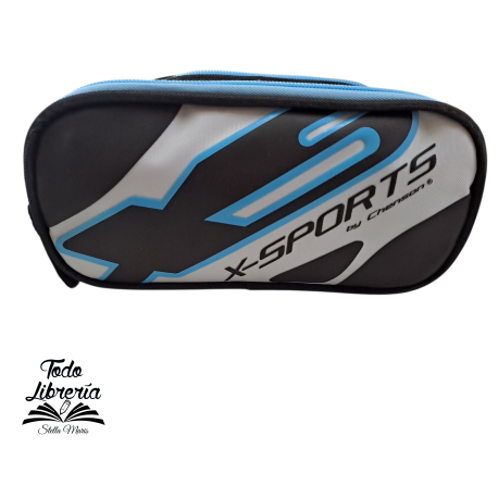 CARTUCHERA  2 CIERRES  CELESTES MODELO X SPORT