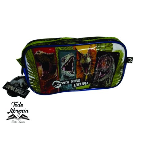 CARTUCHERA 1 CIERRE JURASIK WORLD VERDE